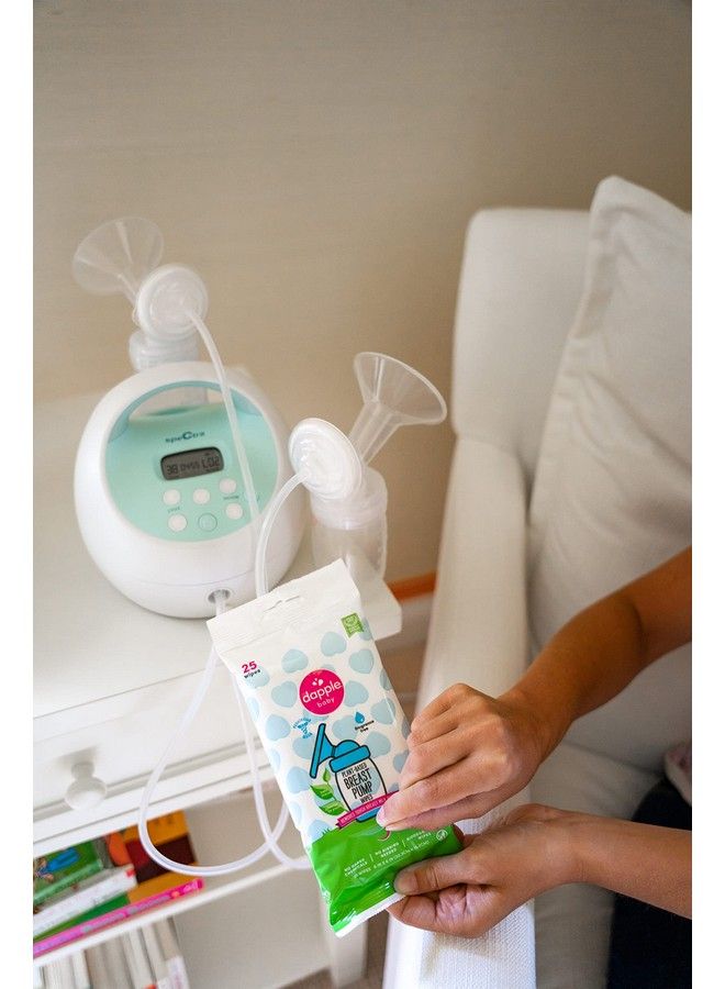 dapple Breast Pump Wipes By Dapple Baby 25 Count Fragrance Free Plant Based & Hypoallergenic Breast Pump Wipes Removes Milk Residue Leaves No Taste Convenient Wipes Pouch  - Image 5