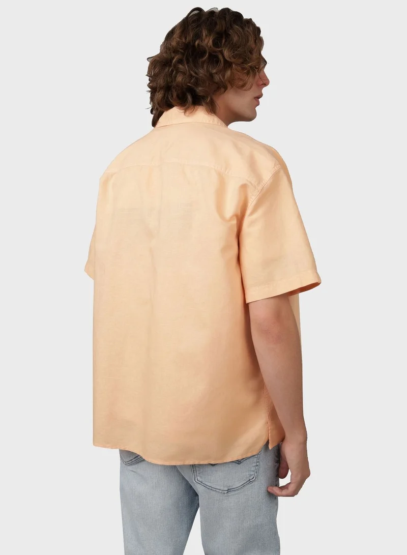 American Eagle Linen Blend Button Up Classic Fit Shirt