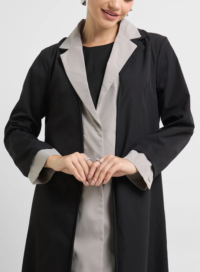Khizana Monotone Trench Style Abaya