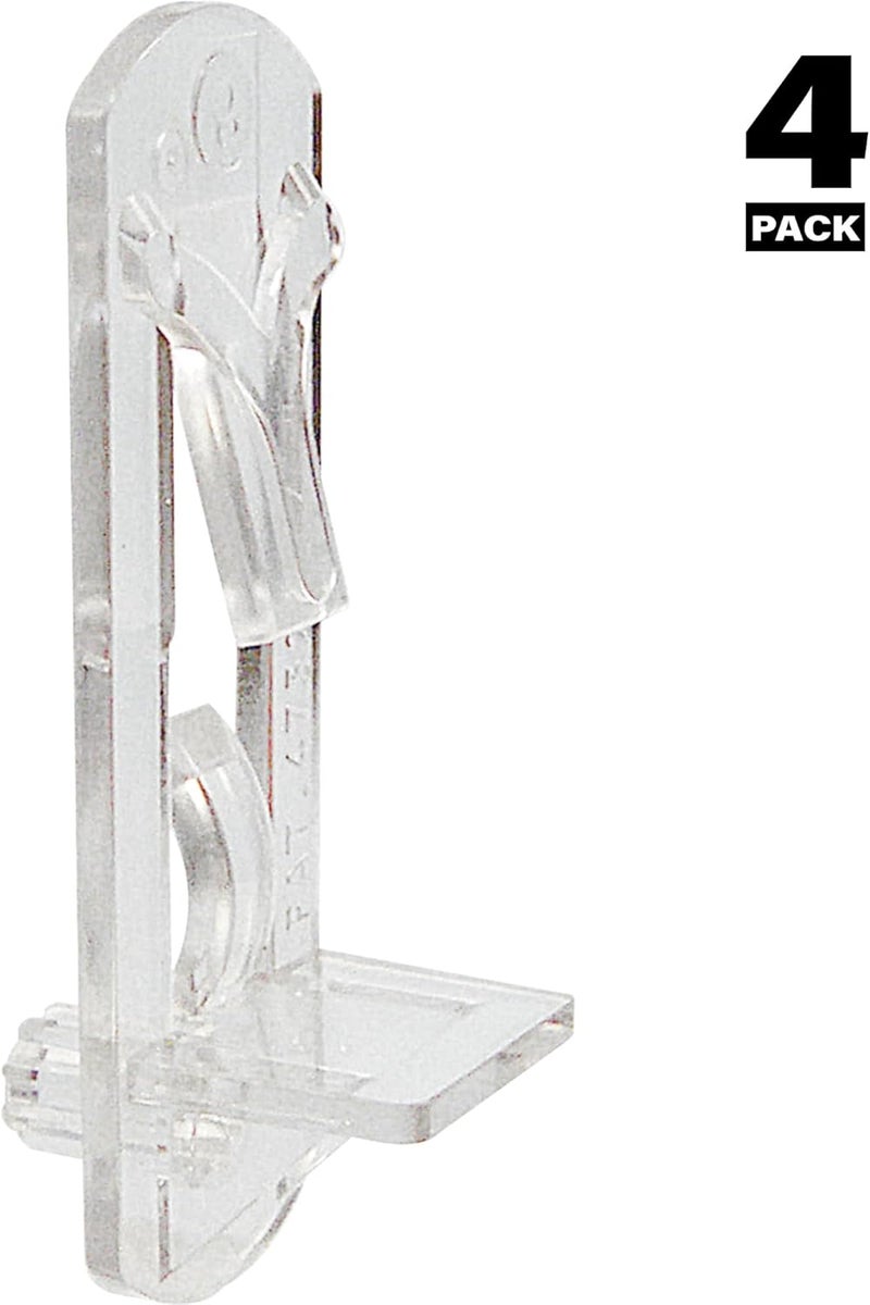 PRIMELINE U 11301 Self-Locking Shelf Support Pegs, 5mm. Peg x 3/4 In. Shelf, Plastic (4 Pack), Clear - Image 2