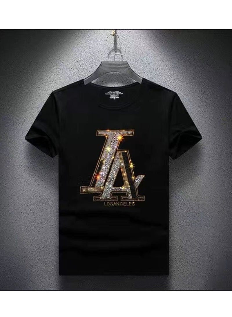 Summer personalized short-sleeved T-shirt men's clothing trendy casual half-sleeved round neck top T-shirt - Image 2