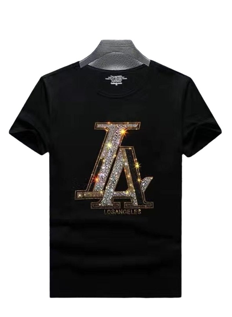 Summer personalized short-sleeved T-shirt men's clothing trendy casual half-sleeved round neck top T-shirt - Image 1