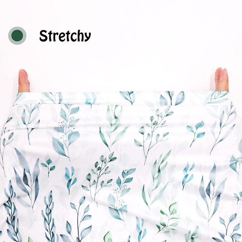 DILIMI غطاء مقعد السيارة للأطفال DILIMI ورقة خضراء، غطاء للرضاعة ناعم وقابل للتنفس، غطاء متعدد الوظائف لمقعد السيارة للأطفال/عربة الأطفال/كرسي الطعام/عربات التسوق/أغطية مقاعد السيارة - Image 3