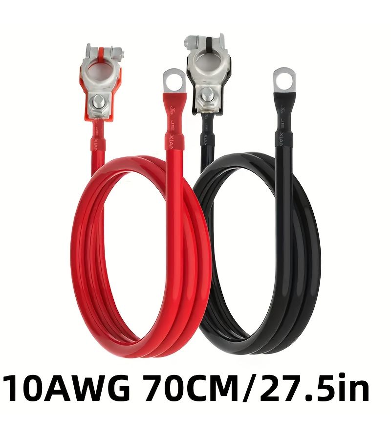 10AWG Battery Inverter Cables With Terminal Connectors For Car Truck Motorcycle - Image 4