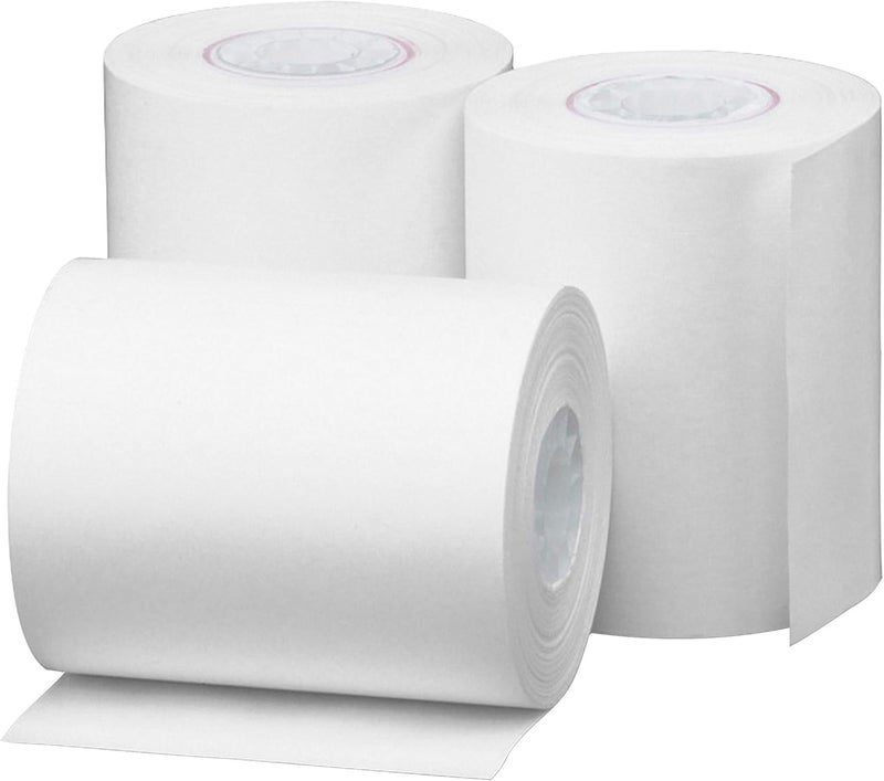 Business Source Thermal Paper Roll, 2-1/4-Inch x 85-Feet, 3 Rolls, White - Image 1