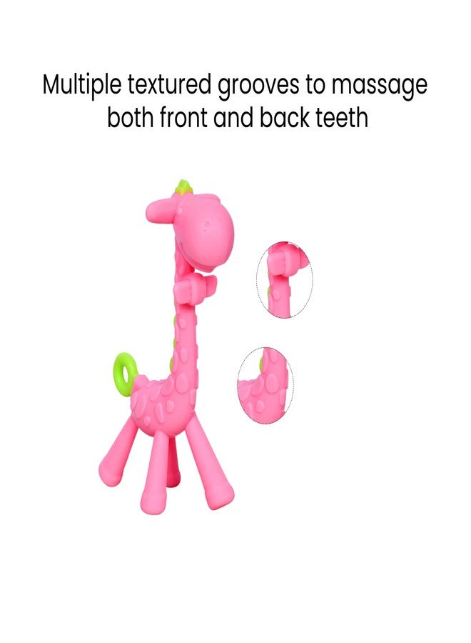 MINI FELLAS MINIFELLAS Pink Giraffe Baby Teether - Image 2
