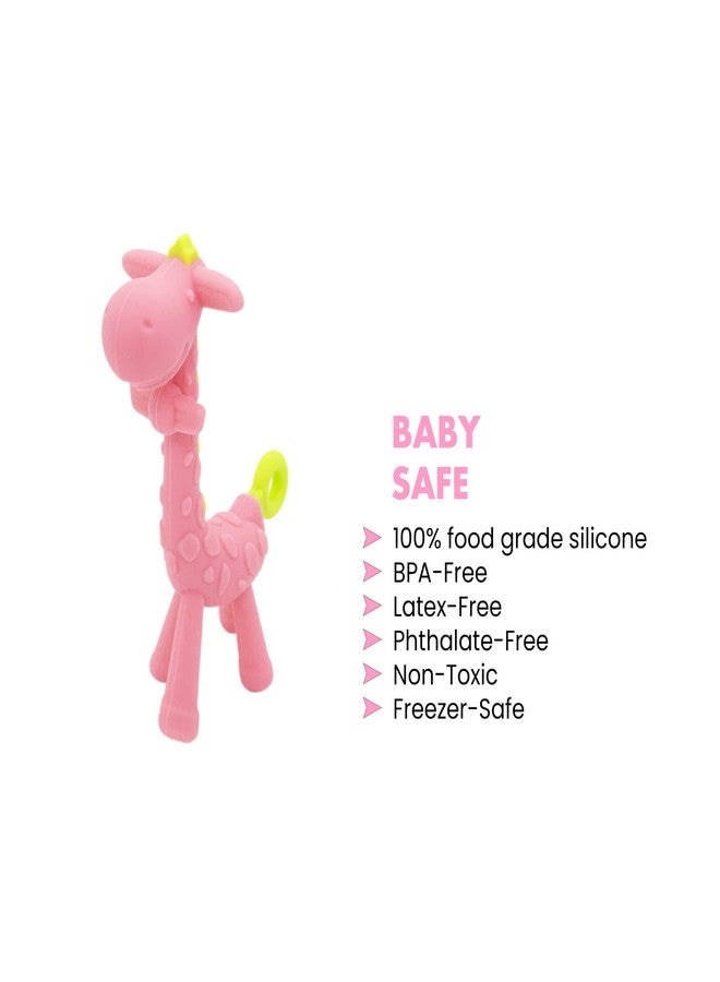 MINI FELLAS MINIFELLAS Pink Giraffe Baby Teether - Image 3