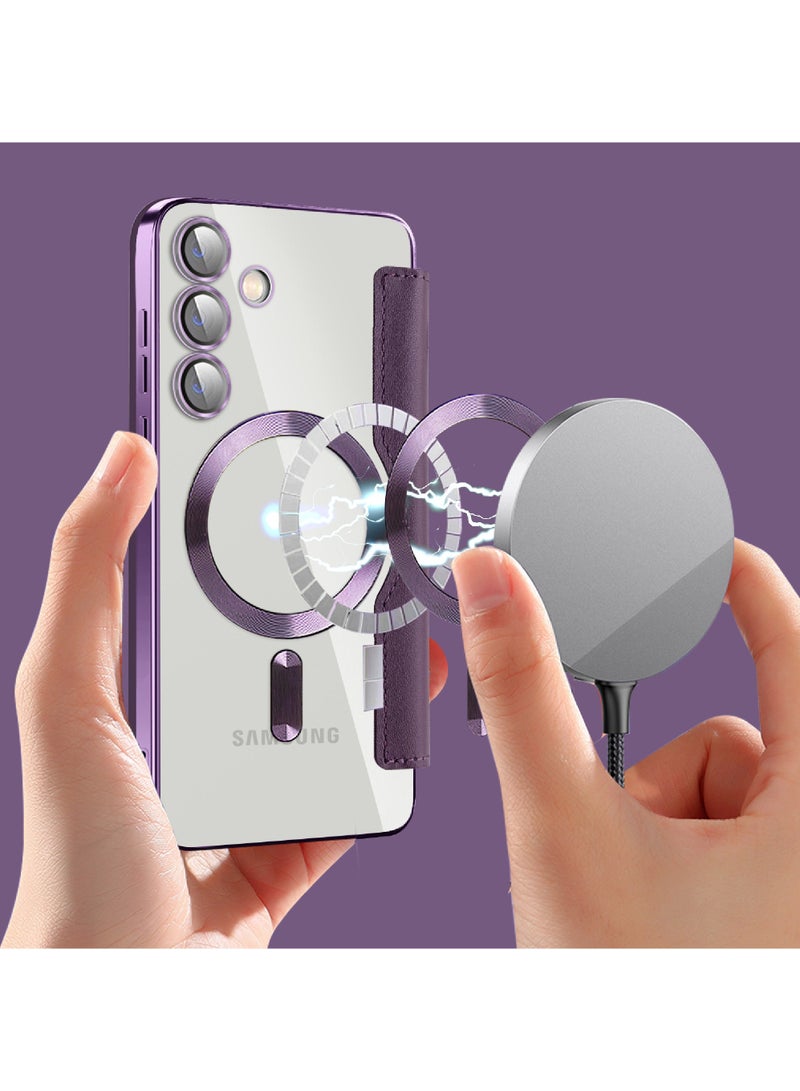 روك بو سامسونج S24 زائد حالة الهاتف المحمول سامسونج 2024 حالة الهاتف المحمول مع بطاقة الائتمان حامل - Image 2