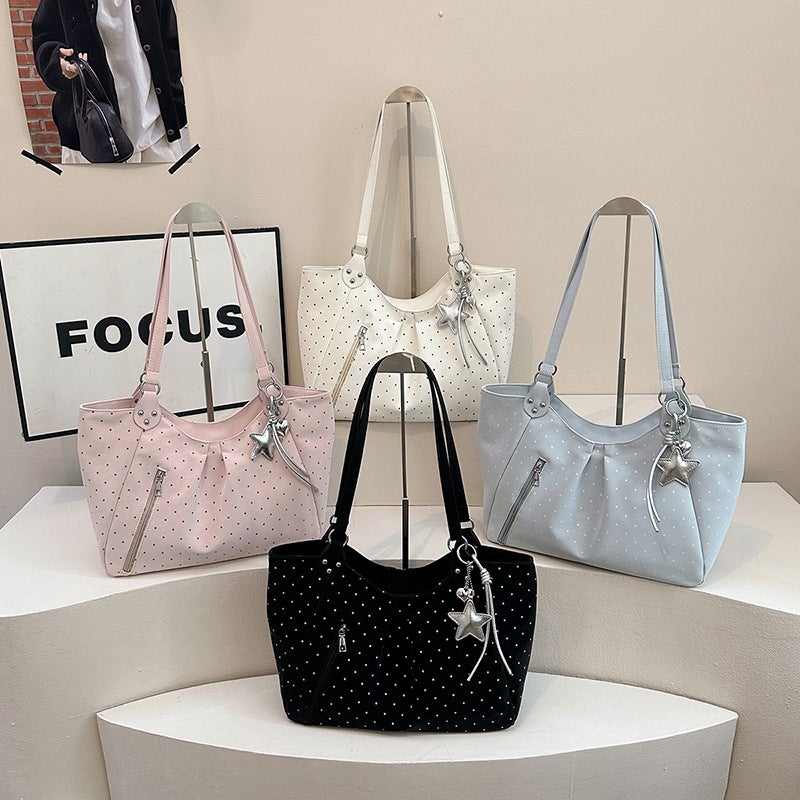 Retro Polka Dot Tote Bag for Women, Large Capacity - Image 4