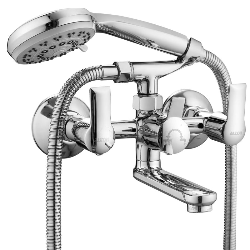 ALTON XNO5095 Brass Wall Mixer With 3Function Hand Shower SS304 Grade 15 Meter Tube and Crutch Chrome Finish - Image 1