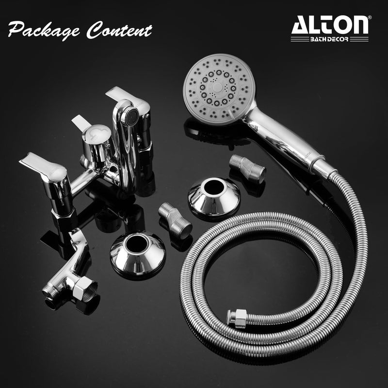 ALTON XNO5095 Brass Wall Mixer With 3Function Hand Shower SS304 Grade 15 Meter Tube and Crutch Chrome Finish - Image 5