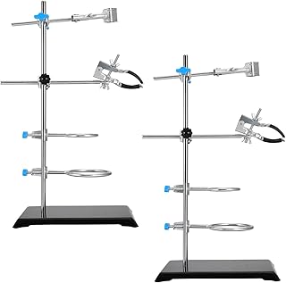 SHEUTSAN SHEUTSAN 2 Pack 16 Inch Laboratory Lab Stand Set, Lab Stand & Clamp Set, Stands Support Set Including 4 Retort Rings, 2  - Image 1