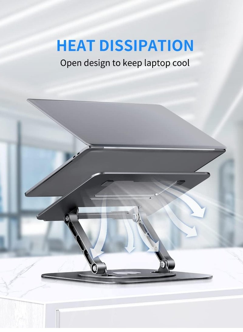 Aoife Adjustable Laptop Stand with 360 Degree Rotating Base, Practical and Convenient Foldable Design, Compatible with MacBook Pro/Air Notebook up to 16 Inch, Gray  - Image 5