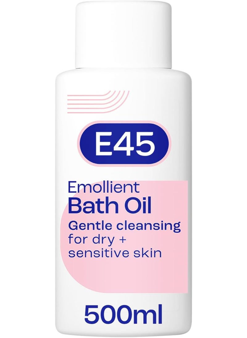 اي45 زيت استحمام E45 500 مل - زيت استحمام E45 مرطب لترطيب البشرة الجافة - ينظف بلطف للحصول على بشرة ناعمة - خالٍ من الصابون والعطور - غسول للجسم بزيت استحمام مرطب - تم اختباره من قبل أطباء الجلدية
