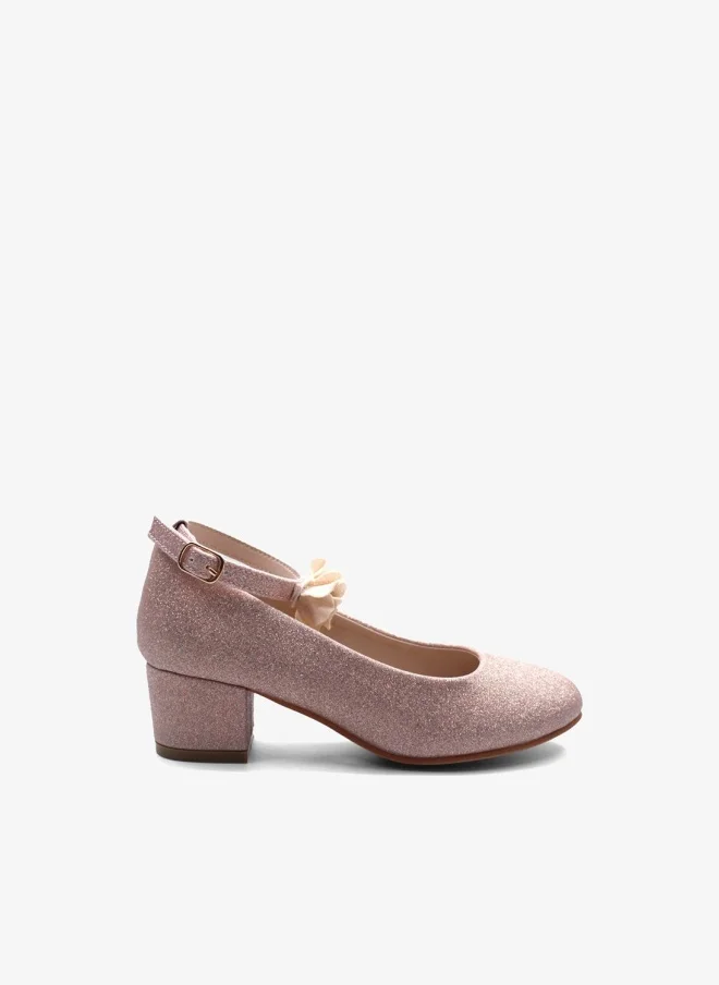 D'Daniela D' Daniela - Glitter Blossom Ankle Strap Shoes