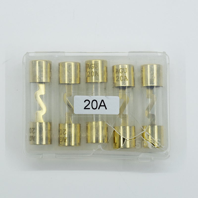 Agu10X38Mm Glass Safety Tube Car Audio Special Fuse Tubular 10A-100A Full Gold Plated 32V - Image 4