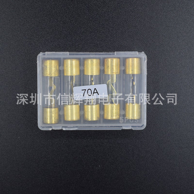 Agu10X38Mm Glass Safety Tube Car Audio Special Fuse Tubular 10A-100A Full Gold Plated 32V - Image 1