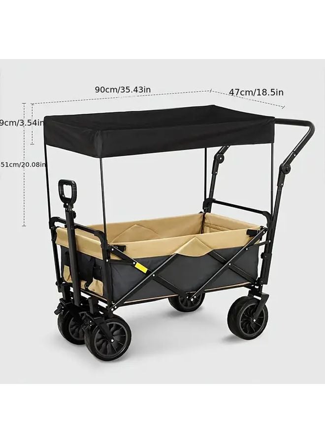 Black Outdoor Camping Canopy Sunshade 600D Oxford Cloth For Camping Picnics Fishing - Image 3