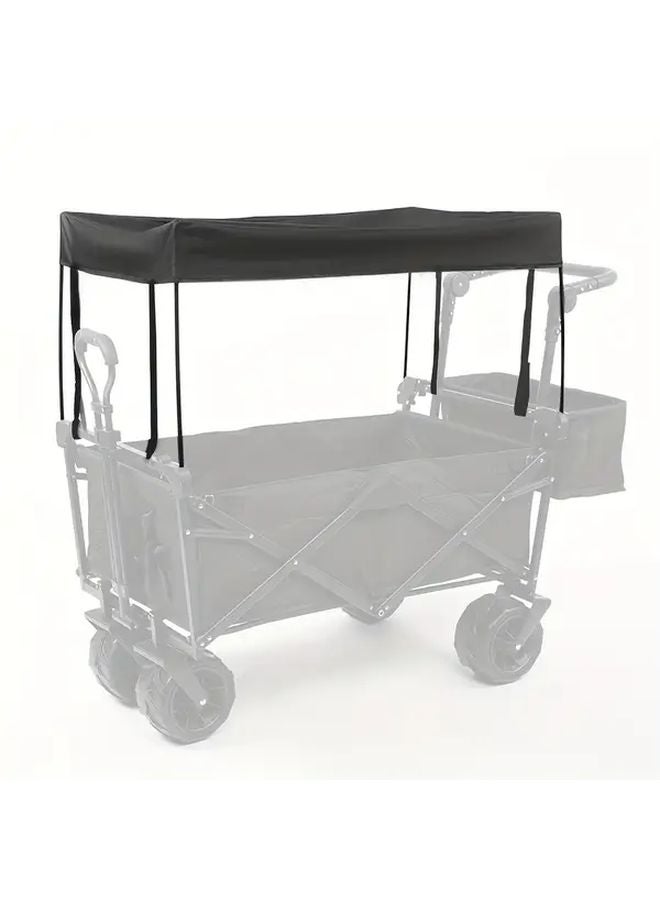 Black Outdoor Camping Canopy Sunshade 600D Oxford Cloth For Camping Picnics Fishing - Image 2