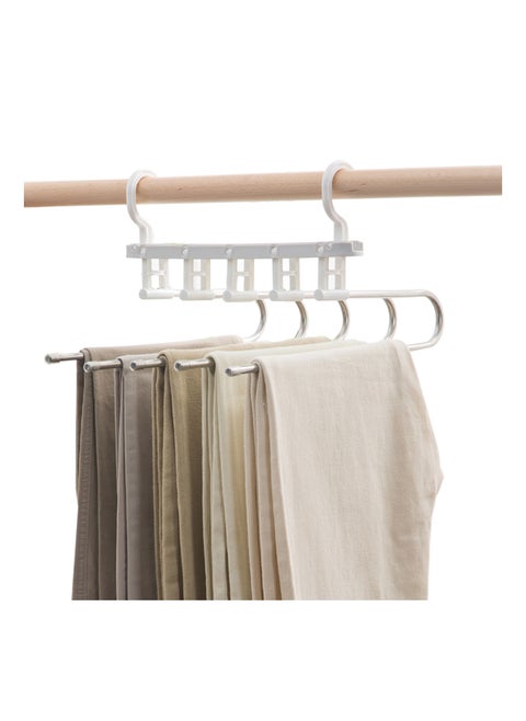 Generic 5 Layers Space Saving Pants Hangers Multi Functional Pants Rack for Pants Jeans Trousers Skirts Scarf