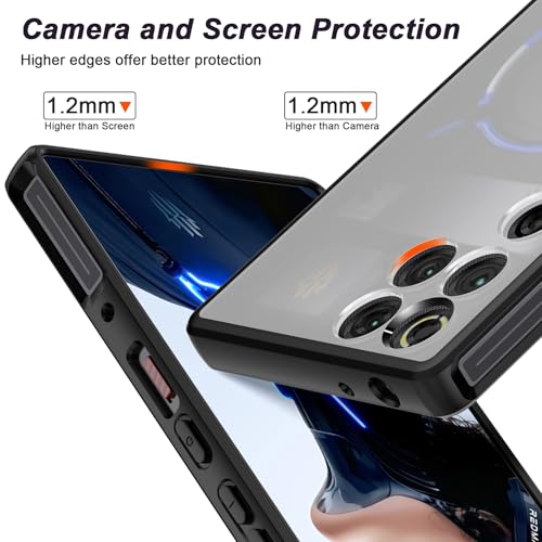 Foluu Slim Fit Case for ZTE Nubia Red Magic 11 Pro/11 Pro+, Hard PC Back & Soft TPU Bumper Protective Shockproof Scratch Resistant Case for Red Magic 11 Pro 2025 (Black) - Image 5