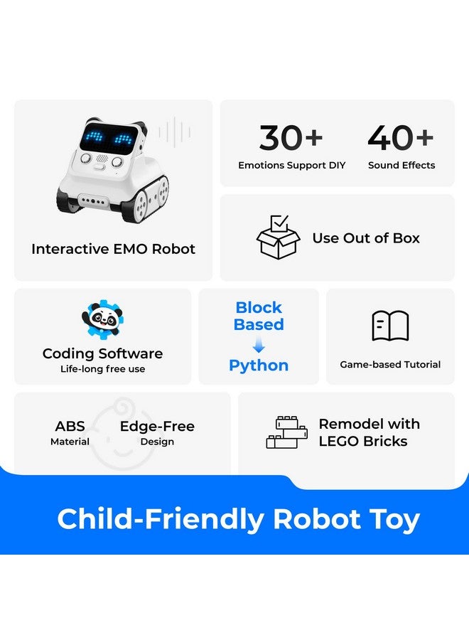 ميك بلوك روبوت كودي روكي التفاعلي، برمجة للأطفال من سن 8 إلى 12 عامًا، ألعاب ستيم تدعم برمجة سكراتش بايثون، هدية روبوتية ذكية للأطفال من سن 6 سنوات فما فوق - Image 2