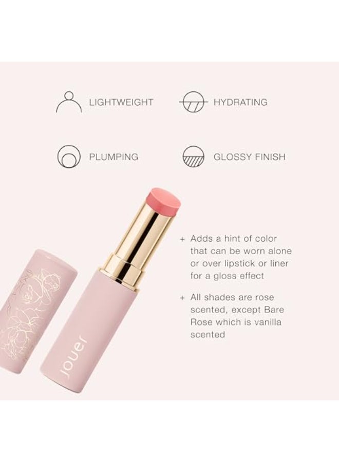 Jouer Essential Lip Enhancer Shine Balm Enhancing Tinted Lip Balm Moisturize Plump Nourishing Lip Care Jojoba Seed Oil and Maxi Lip Formula for Moisturizing and Fullness Peony - Image 4