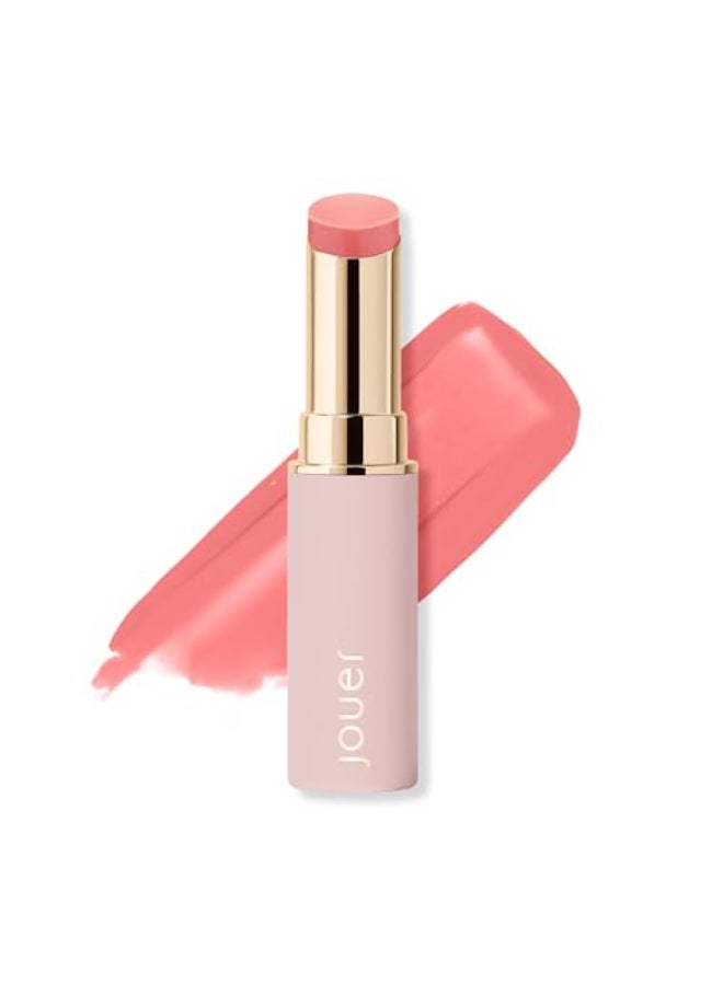Jouer Essential Lip Enhancer Shine Balm Enhancing Tinted Lip Balm Moisturize Plump Nourishing Lip Care Jojoba Seed Oil and Maxi Lip Formula for Moisturizing and Fullness Peony - Image 1