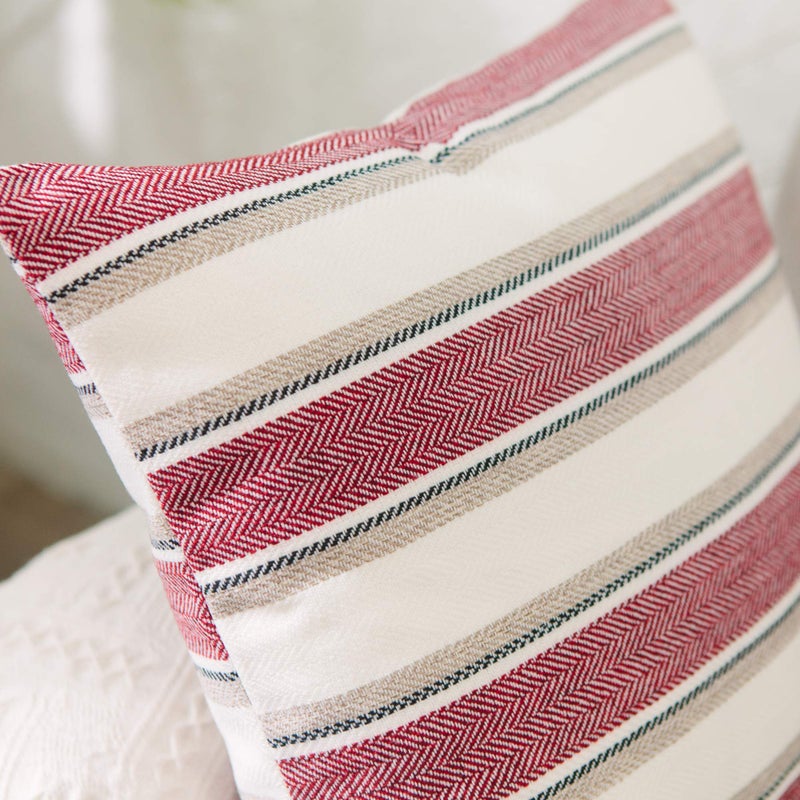 Natus Weaver 2 Pack Multicolor Stripe Euro Pillow Case Soft Linen Square Disporative Coushion Cover Cover Cover Cover With With Hidden Shipper Room 26 "X 26" " - Image 3