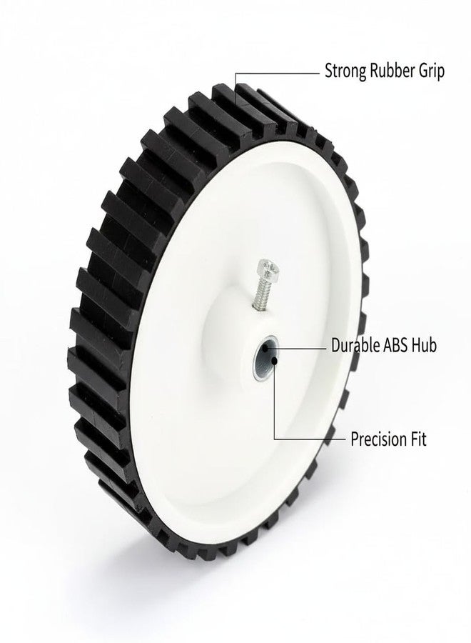 QBM High Torque 7×2 CM Gear Motor Wheel - Durable Rubber Tire with ABS Hub for Robotics Cars, DIY Projects & STEM Kits,(pack of 4) - Image 3