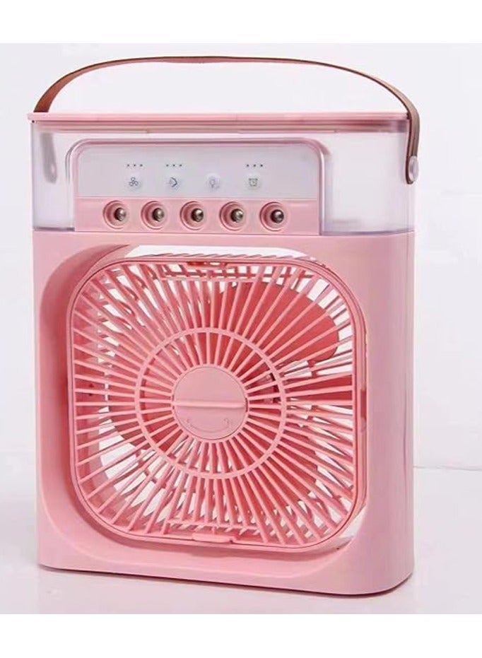 DubaiGallery Portable Air Conditioner Fan,Personal Mini Small Evaporative Air Cooler with AC adapter,Desktop Cool Humidifier with 7 Colors LED Light,1/2/3 H Timer,3 Speeds & 3 Spray for Room Office Home Travel - Image 3