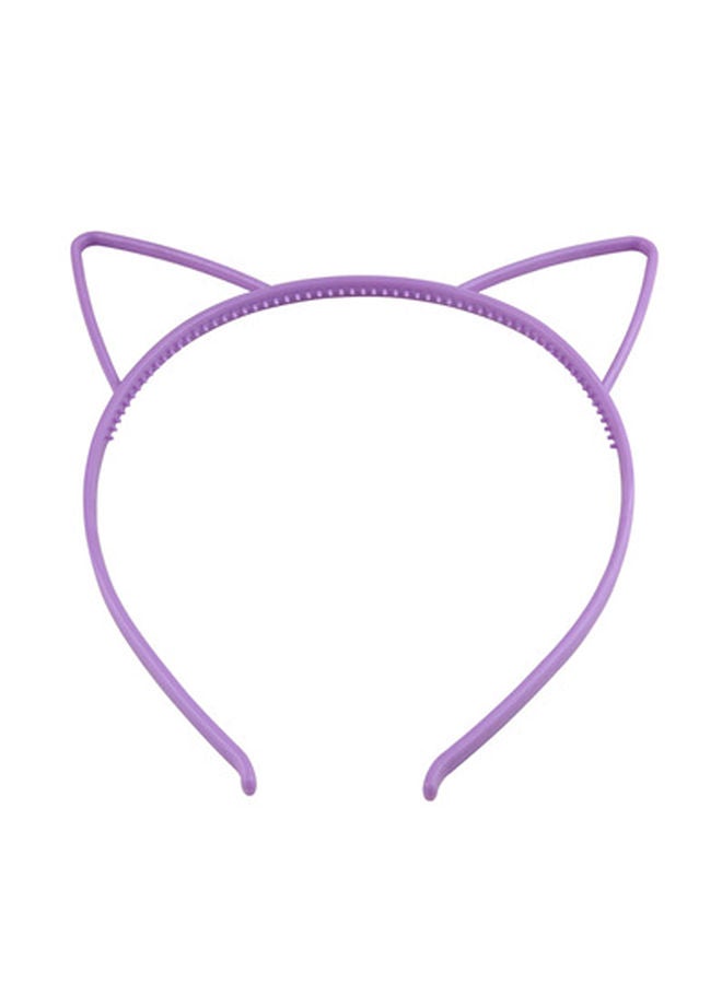 NIBEMINENT Plastic Cat Ear Solid Brief Style Hairband Purple