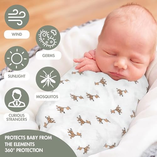 Firstblow 100% Muslin Cotton Swaddle for new Born Baby | Size-110cm x 100cm (42"x39") Ultra Soft Baby Swaddle wrap for new Born | Printed Mulmal Muslin Swaddle Wrap - Image 3