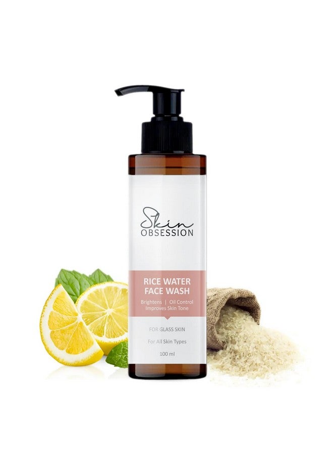 Skin Obsession SkinObsession Rice Water Bright Foaming Face Wash 100ml | Face Wash for Glowing Skin | Cleanser for Uneven Skin Tone | Korean Skin Care, For Oily skin - Image 1