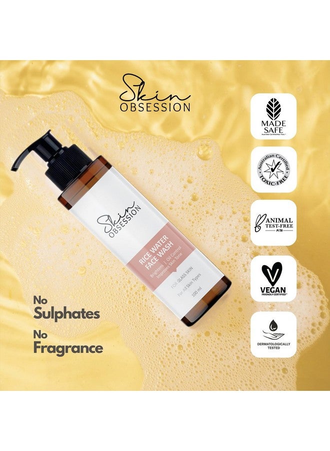 Skin Obsession SkinObsession Rice Water Bright Foaming Face Wash 100ml | Face Wash for Glowing Skin | Cleanser for Uneven Skin Tone | Korean Skin Care, For Oily skin - Image 3