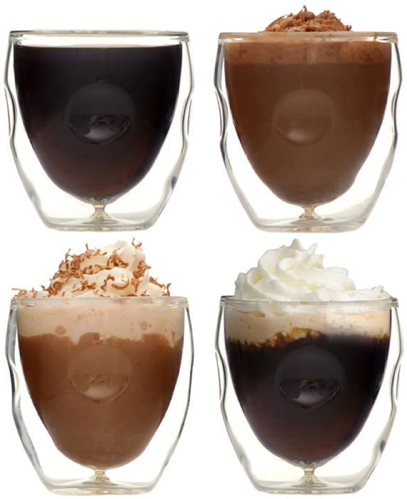 Ozeri Moderna Artisan Series Double Wall Beverage and Espresso Shot Glasses 2Ounce Set of 4