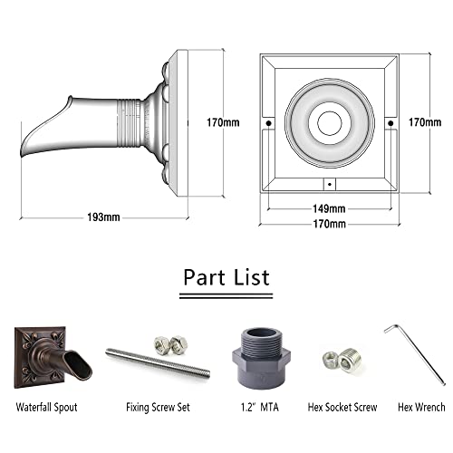 PONDO Solid Brass Made Exquisite Handcrafted Waterfall Spout for Landscape, Water Fountain Spout Scupper Luxury Decoration for Pools, Ponds, Water Walls - Image 4