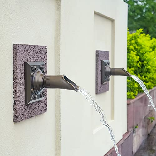 PONDO Solid Brass Made Exquisite Handcrafted Waterfall Spout for Landscape, Water Fountain Spout Scupper Luxury Decoration for Pools, Ponds, Water Walls - Image 1
