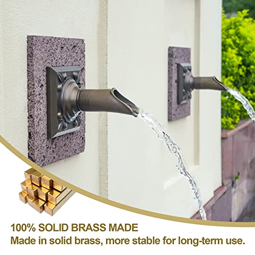 PONDO Solid Brass Made Exquisite Handcrafted Waterfall Spout for Landscape, Water Fountain Spout Scupper Luxury Decoration for Pools, Ponds, Water Walls - Image 3