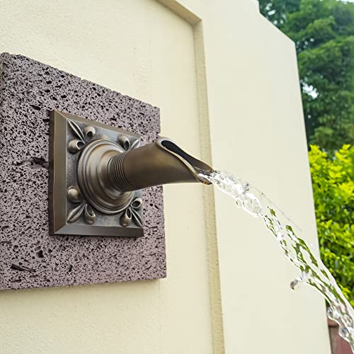 PONDO Solid Brass Made Exquisite Handcrafted Waterfall Spout for Landscape, Water Fountain Spout Scupper Luxury Decoration for Pools, Ponds, Water Walls - Image 2