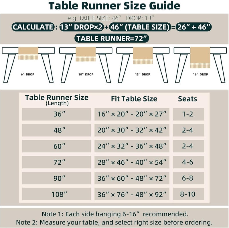 FEXIA - Burlap Cotton Table Runners - 30.5 x 183 cm - Rustic Boho Burlap Table Runners for Home - Kitchen, Dining, Coffee Table, Wedding Party, Outdoor Decoration - Brown - Image 3