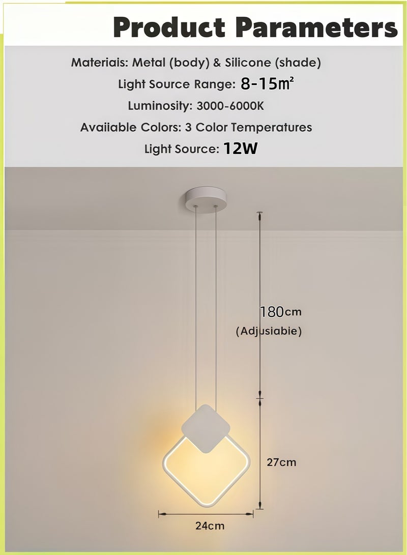 Haikomin Led Pendant Nordic Lights Indoor Lighting Adjustable Integrated Hanging Lamp Small Modern Led Pendant Light Three-colours For Home Bedside Living Room Decoration Dining Tables Aisle Modern Light Nordic Iron Retro Loft Home Living Room Hanging Lamps Bedroom Luminaria Lighting, Kitchen Island Pendant Lights Fixtures - Image 2