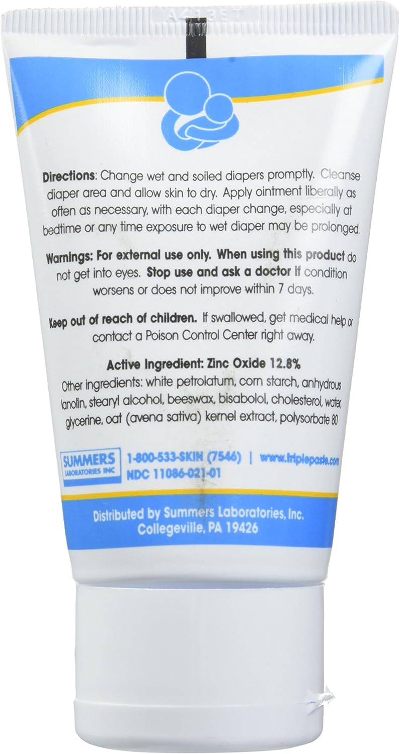 Triple Paste Medicated Ointment for Diaper Rash - 2 Ounce Tube (Pack of 3) - Image 2
