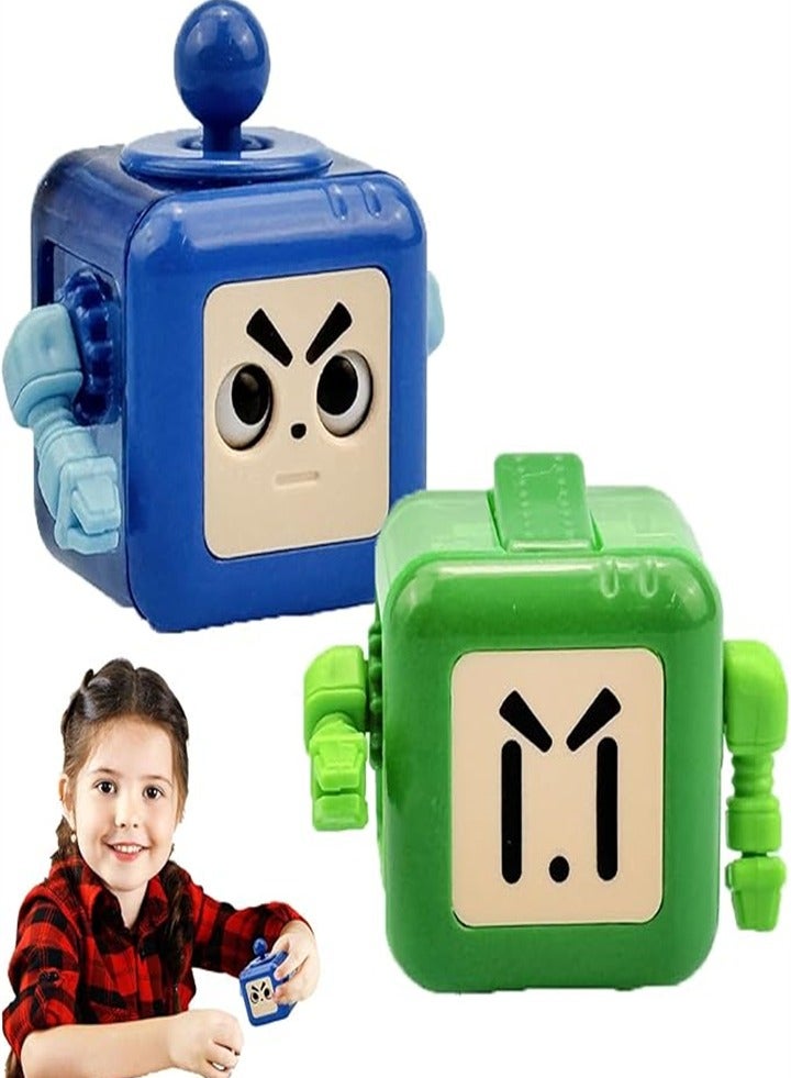 لعبة فيدجيت روبوت كيوب فيدجيت، لتخفيف القلق، لعبة فيدجيت روبوت كيوب مريحة للكبار محمولة باليد، مكعبات بناء فيدجيت رائعة لاضطراب نقص الانتباه وفرط النشاط والوسواس القهري (أخضر*1 أزرق*1) - Image 1
