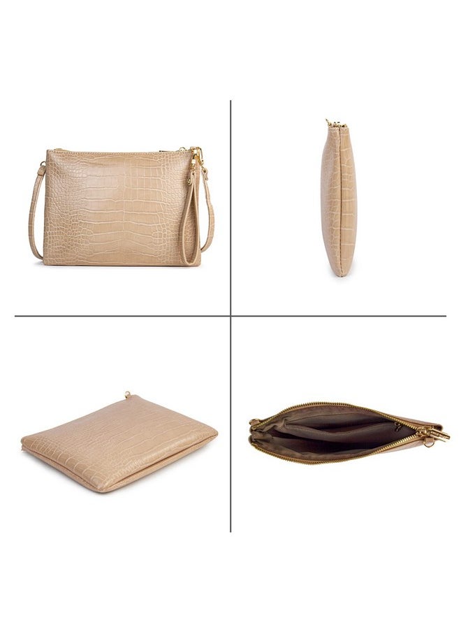 AMELIE GALANTI Small Crossbody Purse Bag For Womenwristlet Clutch Handbag And Crossbody Wallet With Shoulder Strap For Cell Phone (Patternbeige)  - Image 3