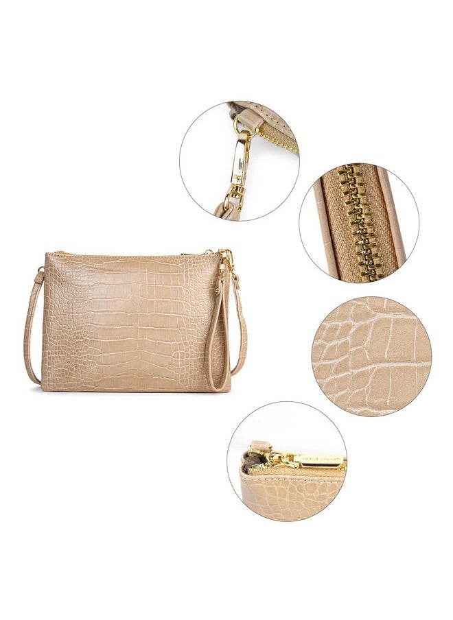 AMELIE GALANTI Small Crossbody Purse Bag For Womenwristlet Clutch Handbag And Crossbody Wallet With Shoulder Strap For Cell Phone (Patternbeige)  - Image 5