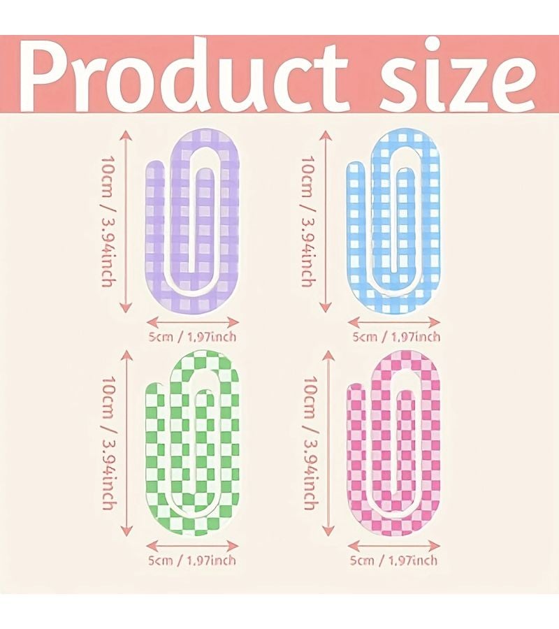 1 Set 2D Flat Enormous Acrylic Paper Clips for Back To School Teacher Appreciation Gifts Office Supplies Bookmark Book Lovers - Image 1