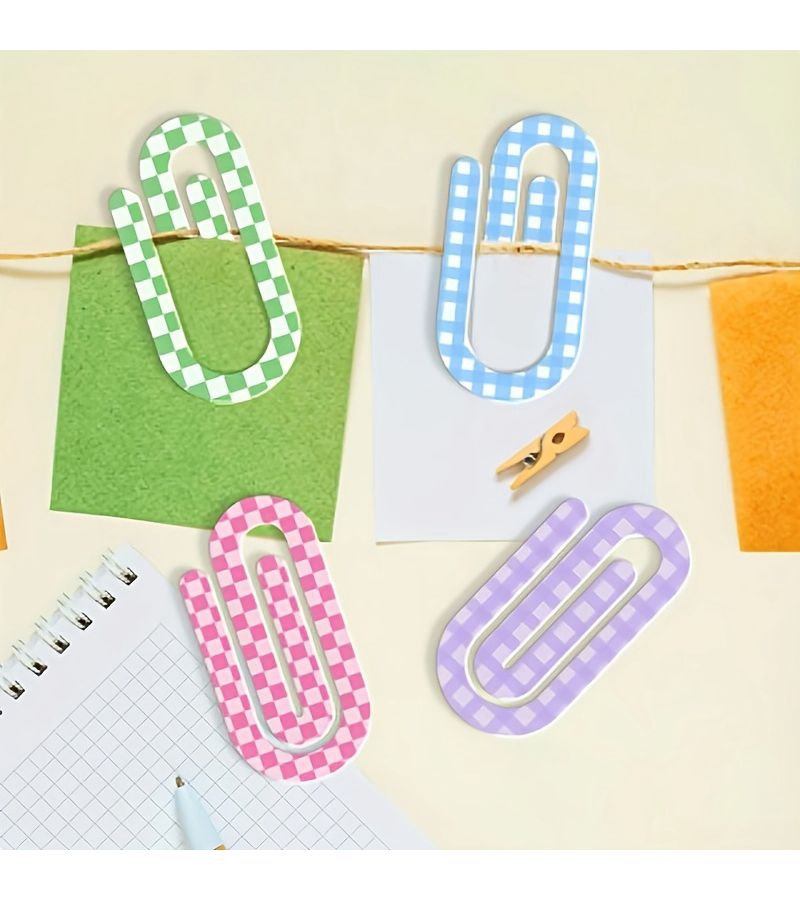 1 Set 2D Flat Enormous Acrylic Paper Clips for Back To School Teacher Appreciation Gifts Office Supplies Bookmark Book Lovers - Image 2