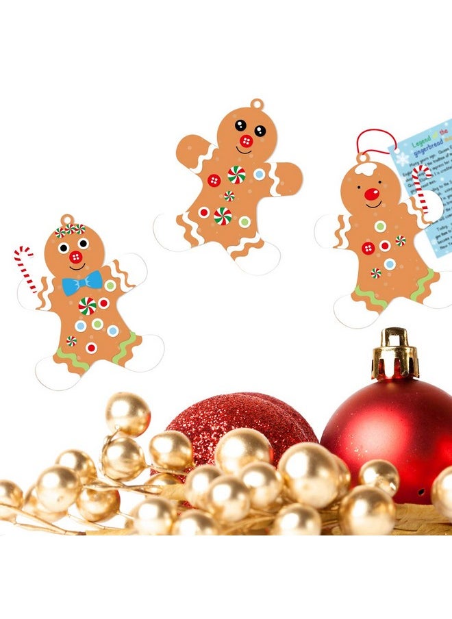 Fancy Land - 12 Gingerbread Man Craft Kit For Kids Diy Create Your Own Foam Gingerbread Man Ornament Selfadhesive Sticker Sheets Fun Holiday Gifts - Image 1