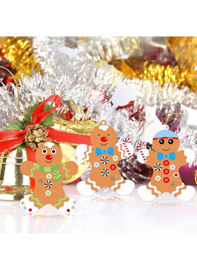 Fancy Land - 12 Gingerbread Man Craft Kit For Kids Diy Create Your Own Foam Gingerbread Man Ornament Selfadhesive Sticker Sheets Fun Holiday Gifts - Image 1